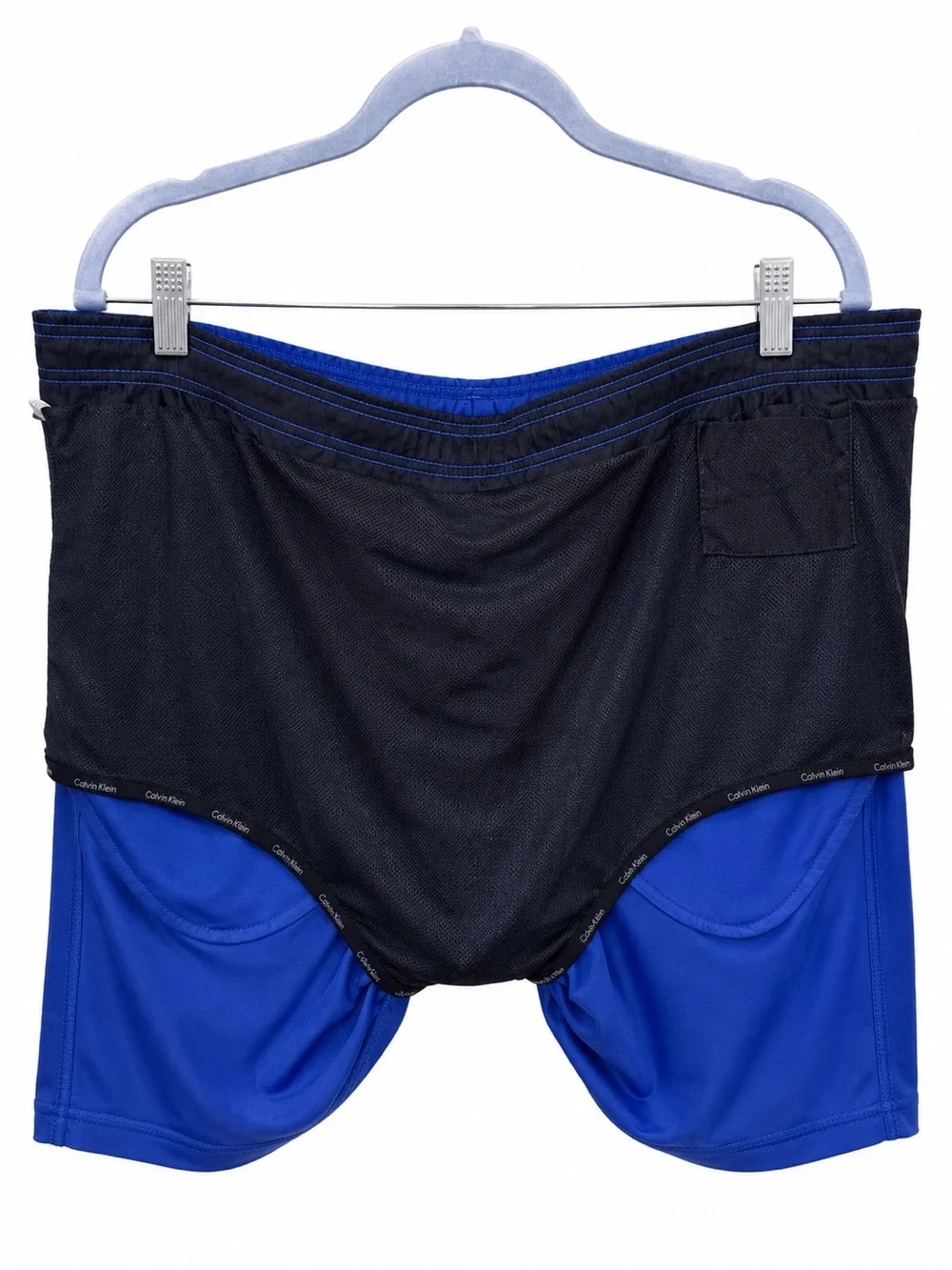 Calvin Klein Royal Blue Swim Trunks with Black Drawstring
